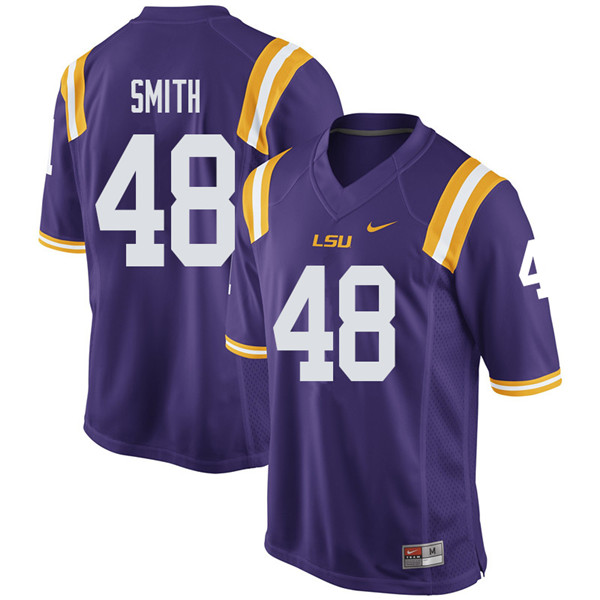 Men #48 Carlton Smith LSU Tigers College Football Jerseys Sale-Purple